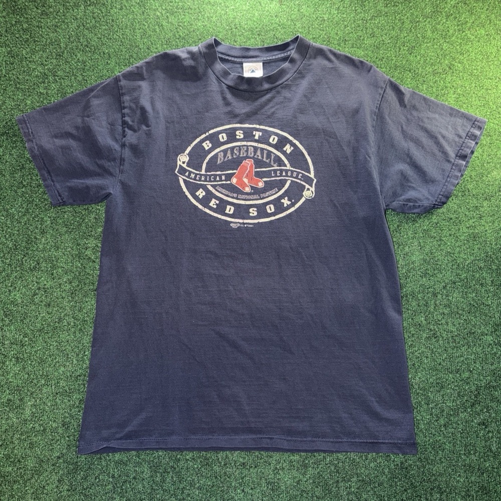 Boston Red Sox T Shirt Men's L Blue Graphic T